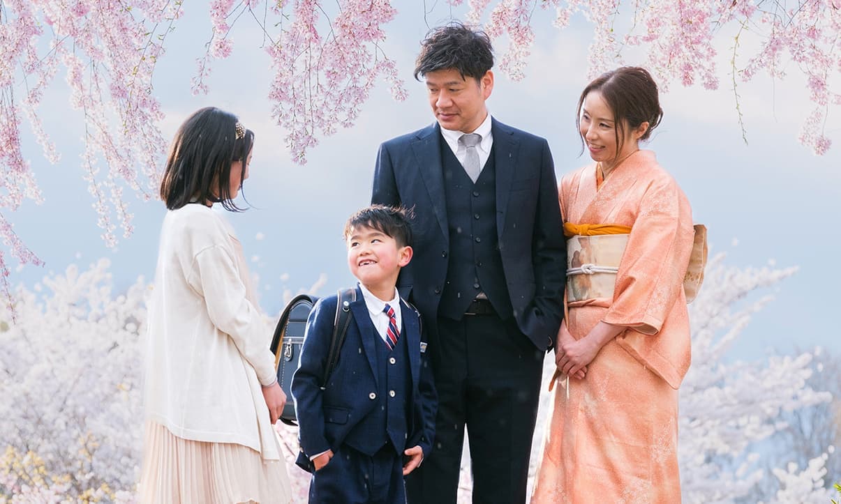 入学写真　桜ロケ